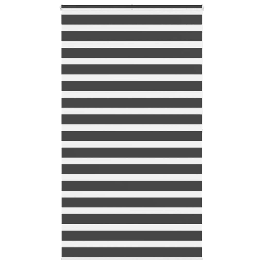 Vidaxl zebra rullo cieco 130x200 cm Larghezza tessuto 125,9 cm nero