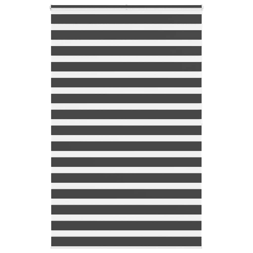 Vidaxl zebra rullo cieco 145x200 cm Larghezza tessuto 140,9 cm nero