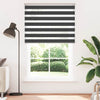 Vidaxl zebra rullo cieco 145x200 cm Larghezza tessuto 140,9 cm nero