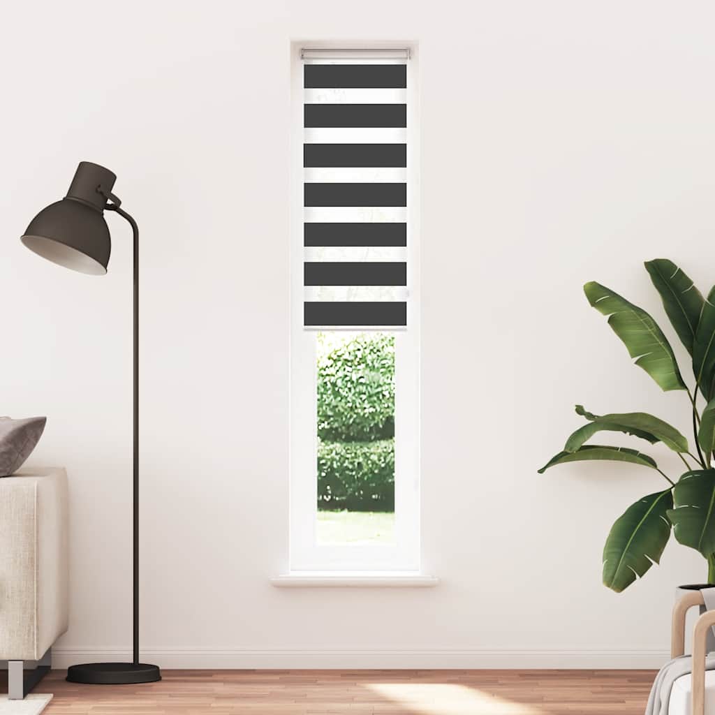 Vidaxl Zebra Roller Blind 40x230 cm Ancho de tela 35.9 cm negro