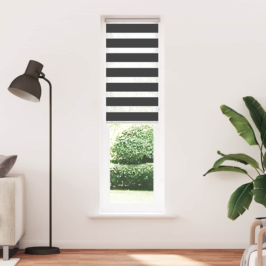 Vidaxl Zebra Roller Blind 50x230 cm Larghezza tessuto 45,9 cm nero
