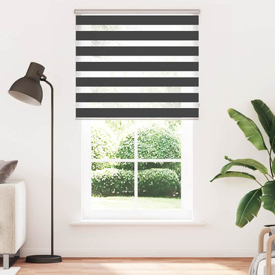 Tenda a rullo VidaXL zebrata 135x230 cm larghezza tessuto 130,9 cm nero