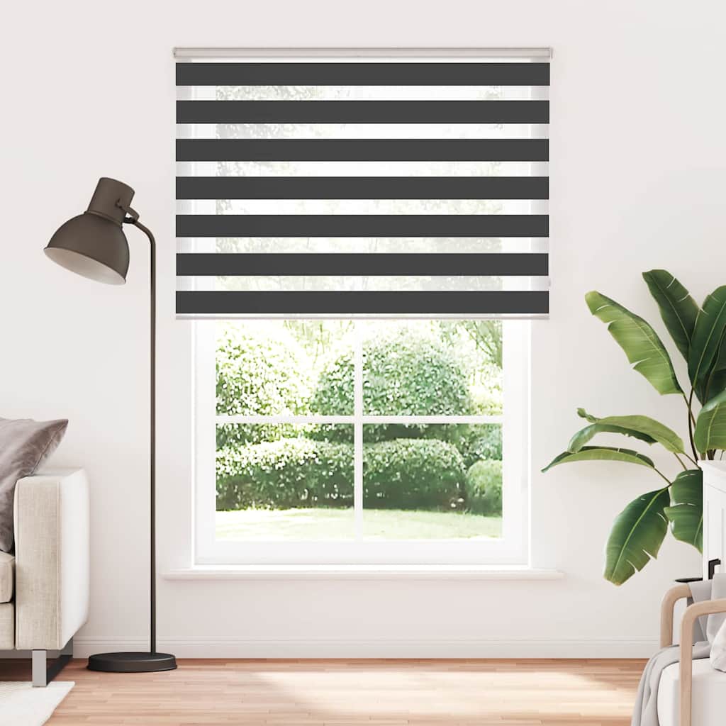 Tenda a rullo VidaXL zebrata 165x230 cm larghezza tessuto 160,9 cm nero