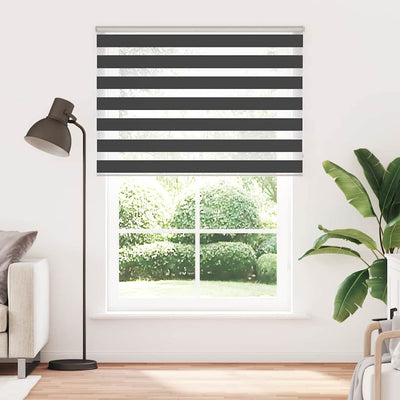Tenda a rullo VidaXL zebrata 165x230 cm larghezza tessuto 160,9 cm nero
