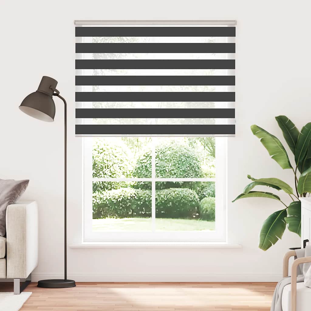 VidaXL estor enrollable cebra 165x230 cm ancho de tela 160,9 cm negro