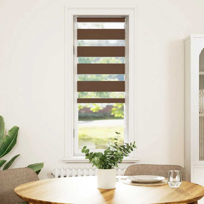 Vidaxl zebra rullo cieco 50x100 cm Larghezza polvere 45,9 cm in poliestere marrone