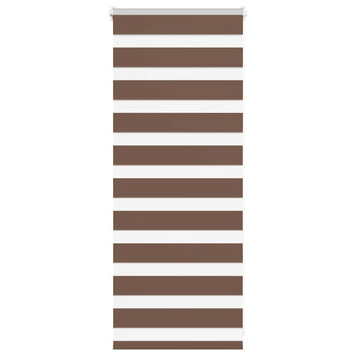 Vidaxl zebra rullo cieco 55x100 cm Larghezza tessuto 50,9 cm in poliestere marrone