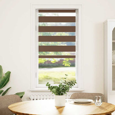 Vidaxl zebra rullo cieco 60x100 cm Larghezza polvere 55,9 cm in poliestere marrone