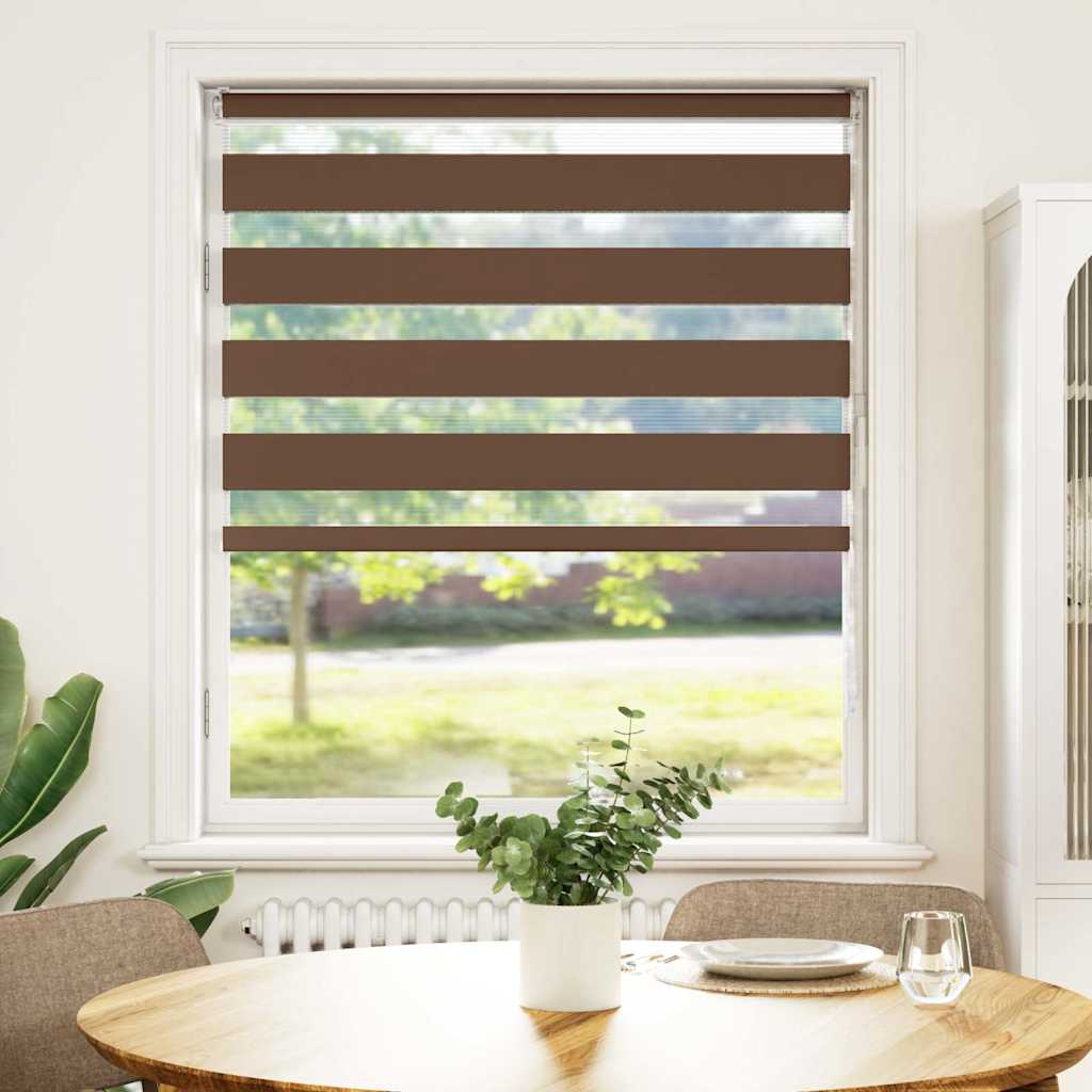 Vidaxl Zebra Roller Blind 95x100 CM Fabric Ancho 90.9 cm de poliéster marrón