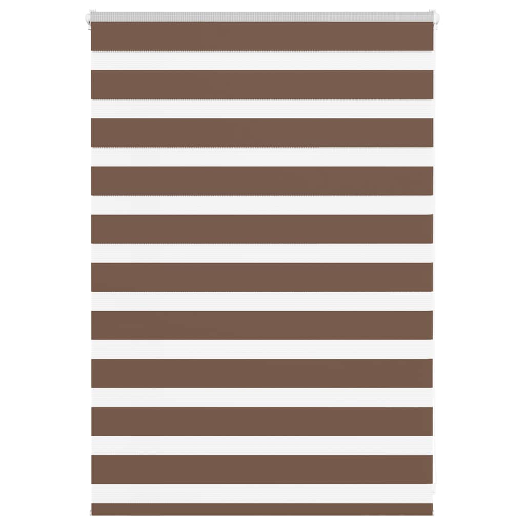 Vidaxl Zebra Roller Blind 100x100 cm ancho de polvo de 95.9 cm de poliéster marrón