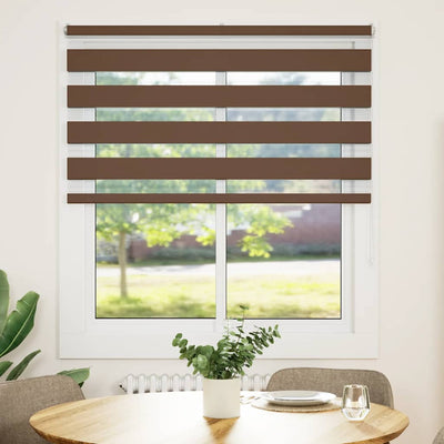 Vidaxl Zebra Roller Blind 120x100 CM Fabric Ancho 115.9 cm de poliéster marrón