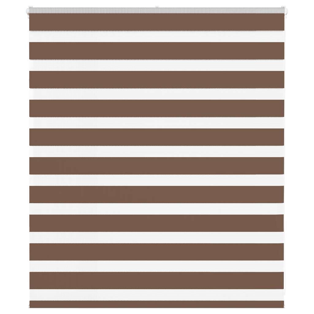 Vidaxl zebra rolgordijn 125x100 cm stofbreedte 120,9cm polyester bruin
