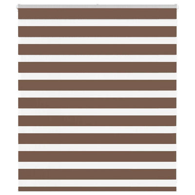 Vidaxl zebra rullo cieco 125x100 cm Larghezza tessuto 120,9 cm in poliestere marrone