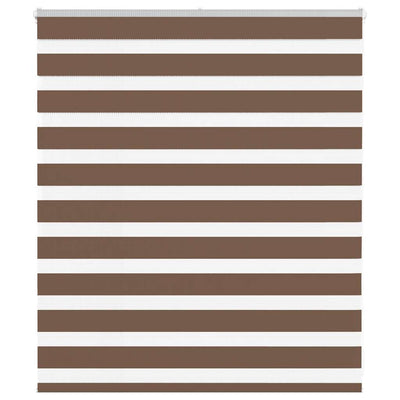 Vidaxl zebra rullo cieco 130x100 cm Larghezza tessuto 125,9 cm in poliestere marrone