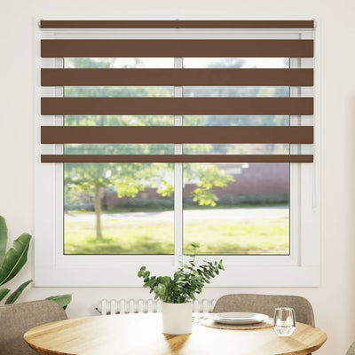 Vidaxl zebra rullo cieco 140x100 cm Larghezza polvere 135,9 cm in poliestere marrone