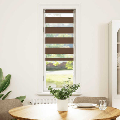 Vidaxl zebra rullo cieco 45x150 cm Larghezza polvere 40,9 cm in poliestere marrone