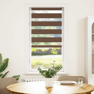 Vidaxl zebra rullo cieco 55x150 cm Larghezza polvere 50,9 cm in poliestere marrone