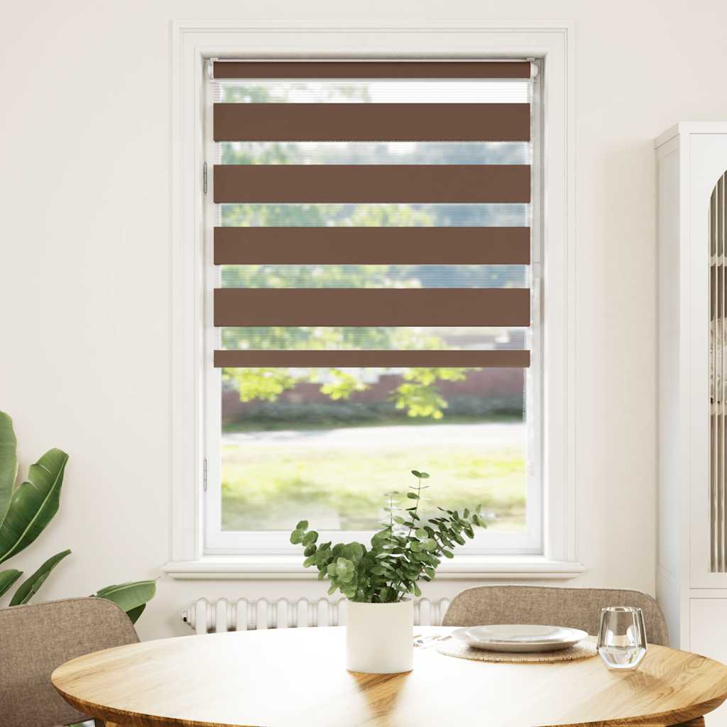 Vidaxl Zebra Roller Blind 70x150 cm Anipo de polvo de 65.9 cm de poliéster marrón