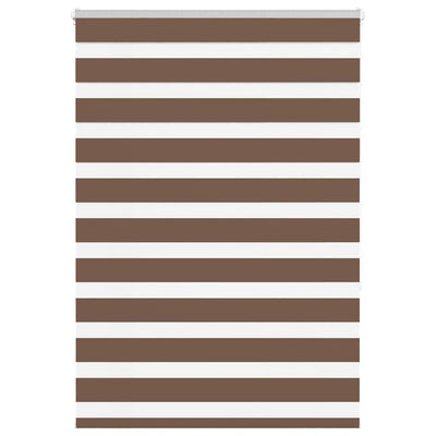 Vidaxl Zebra Roller Blind 105x150 cm Larghezza polvere 100,9 cm in poliestere marrone