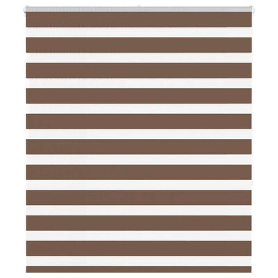 Vidaxl zebra rullo cieco 125x150 cm Larghezza tessuto 120,9 cm in poliestere marrone