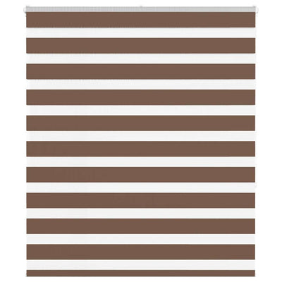 Vidaxl zebra rullo cieco 130x150 cm Larghezza polvere 125,9 cm in poliestere marrone