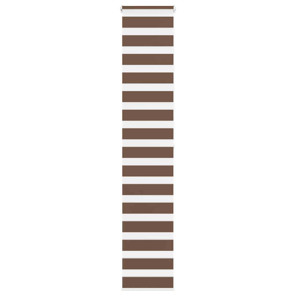 Vidaxl Zebra Roller Blind 50x200 cm ancho de polvo 45.9 cm de poliéster marrón
