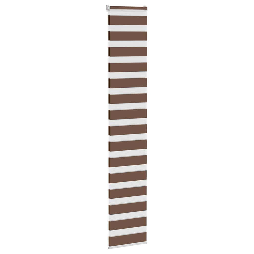 Vidaxl Zebra Roller Blind 50x200 cm ancho de polvo 45.9 cm de poliéster marrón