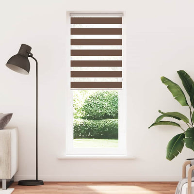 Vidaxl zebra rullo cieco 70x200 cm Larghezza polvere 65,9 cm in poliestere marrone