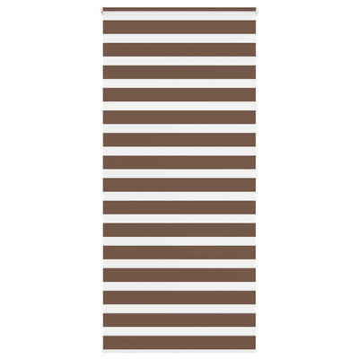 Vidaxl zebra rullo cieco 95x200 cm Larghezza tessuto 90,9 cm in poliestere marrone