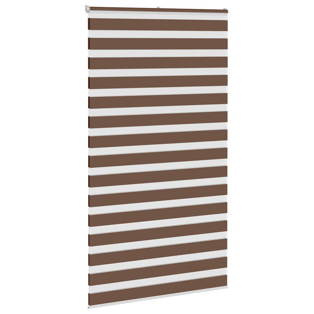 Vidaxl Zebra Roller Blind 130x200 CM Fabric Ancho de 125.9 cm de poliéster marrón