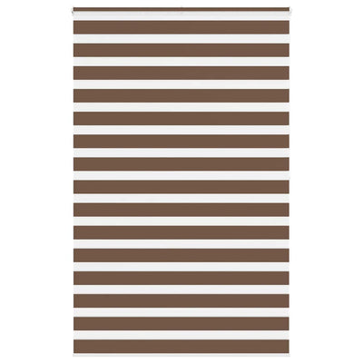 Vidaxl zebra rullo cieco 140x200 cm Larghezza polvere 135,9 cm in poliestere marrone