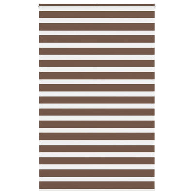 Vidaxl zebra rullo cieco 145x200 cm Larghezza polvere 140,9 cm in poliestere marrone