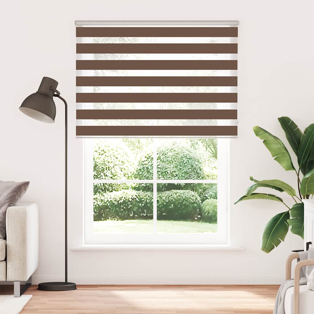 Vidaxl Zebra Roller Blind 155x200 cm Ancho de polvo de 150,9 cm de poliéster marrón