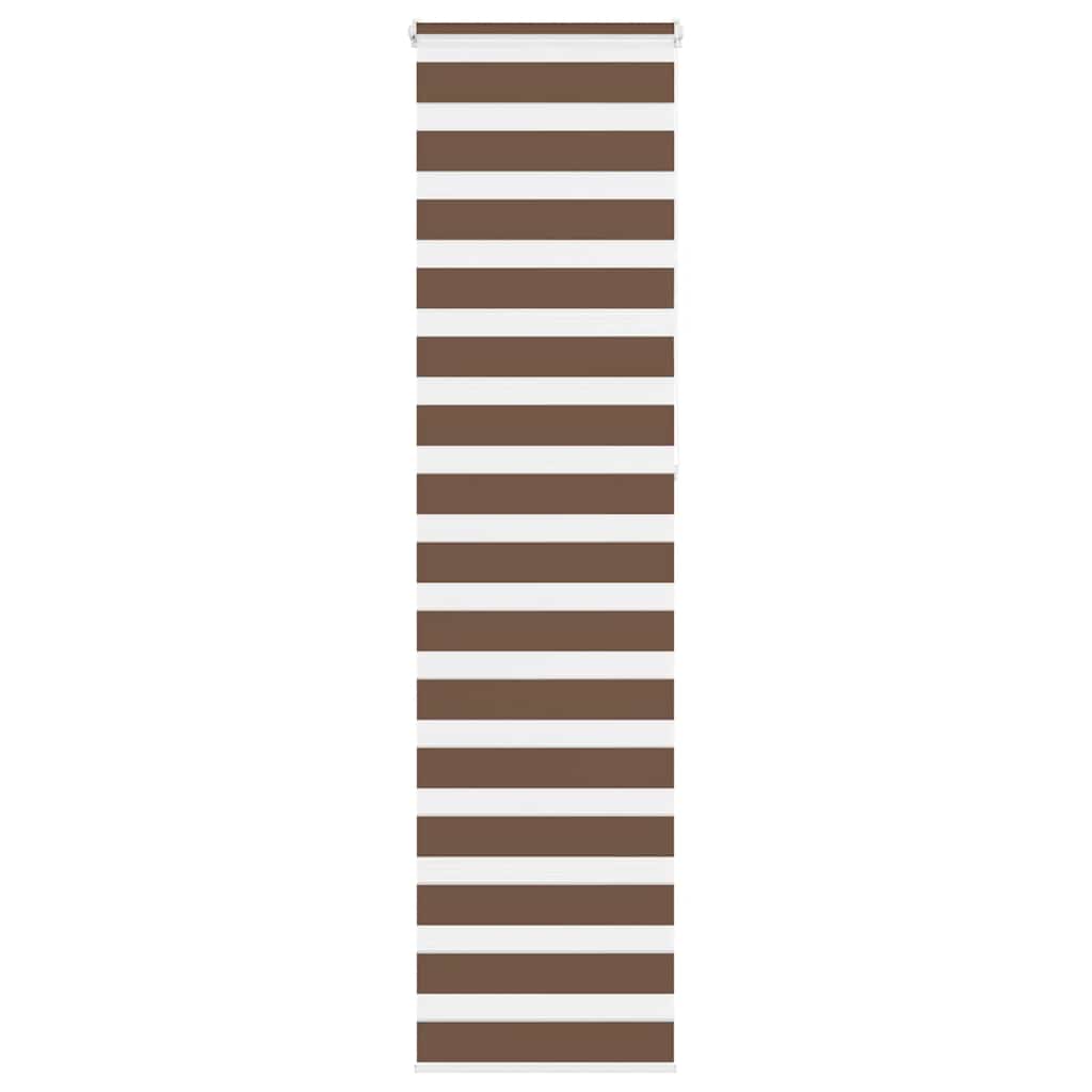 Vidaxl zebra rullo cieco 55x230 cm Larghezza tessuto 50,9 cm in poliestere marrone