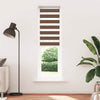 Vidaxl zebra rullo cieco 55x230 cm Larghezza tessuto 50,9 cm in poliestere marrone