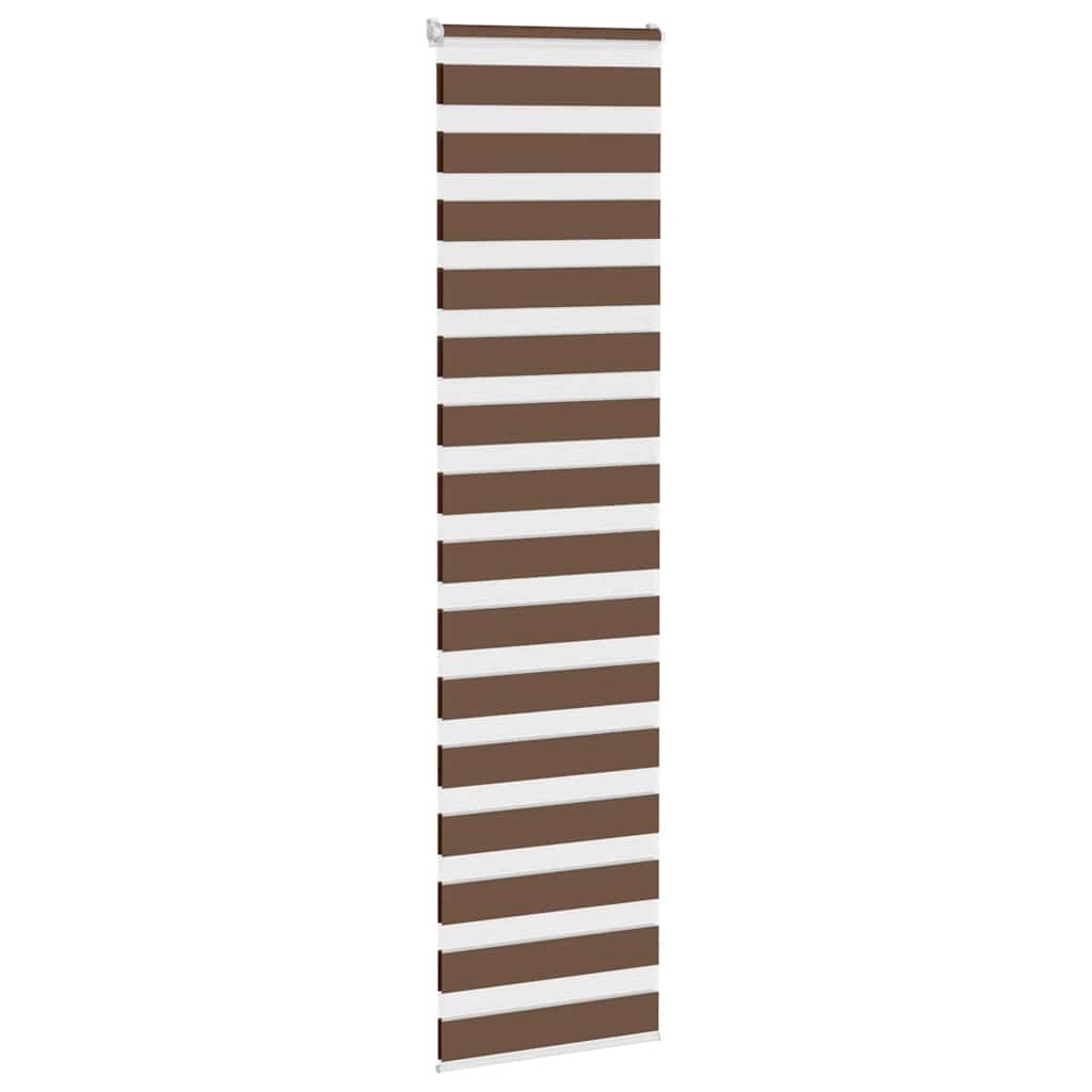 Vidaxl zebra rullo cieco 65x230 cm Larghezza tessuto 60,9 cm in poliestere marrone