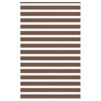 Vidaxl zebra rullo cieco 140x230 cm Larghezza tessuto 135,9 cm in poliestere marrone
