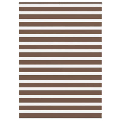 Vidaxl zebra rullo cieco 155x230 cm Larghezza tessuto 150,9 cm in poliestere marrone