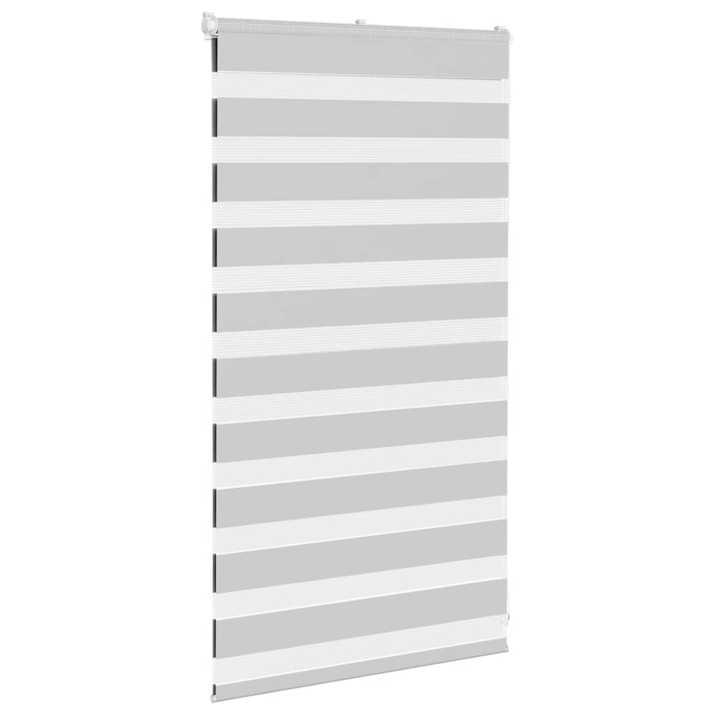 Vidaxl Zebra Roller Blind 80x100 cm ancho de polvo 75.9 cm de gris claro