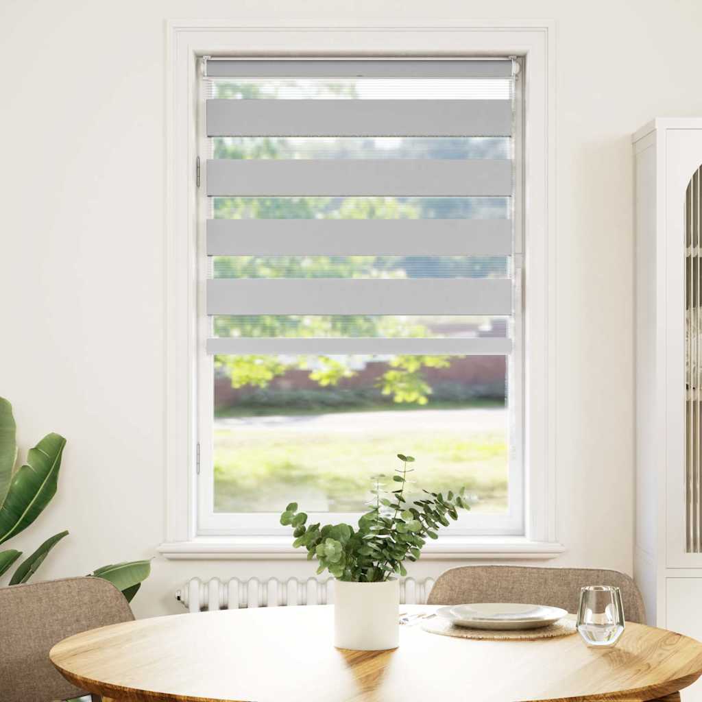 Vidaxl Zebra Roller Blind 90x100 CM Fabric Ancho 85.9 cm de gris claro