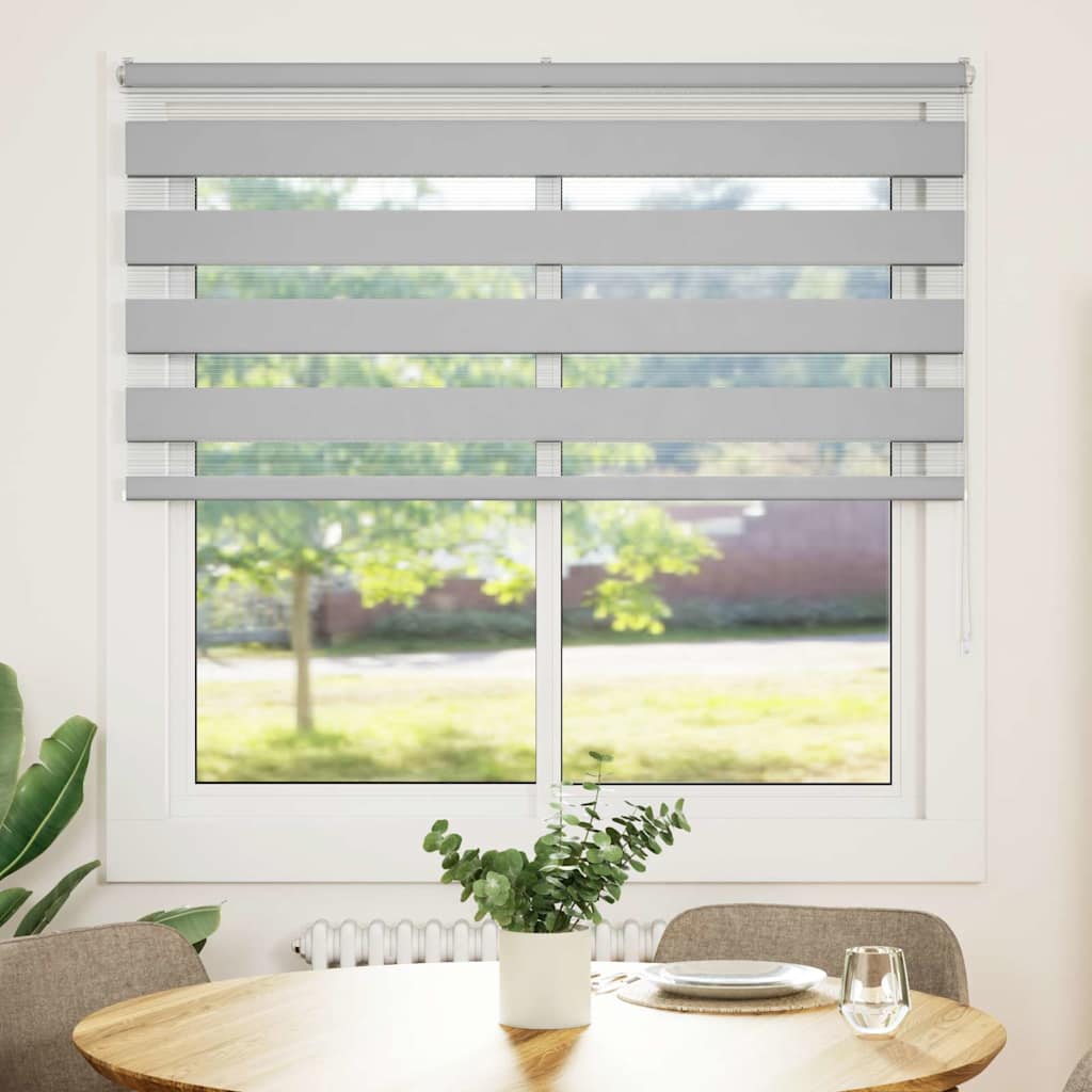 Vidaxl Zebra Roller Blind 145x100 CM Fabric Ancho 140.9 cm de gris claro