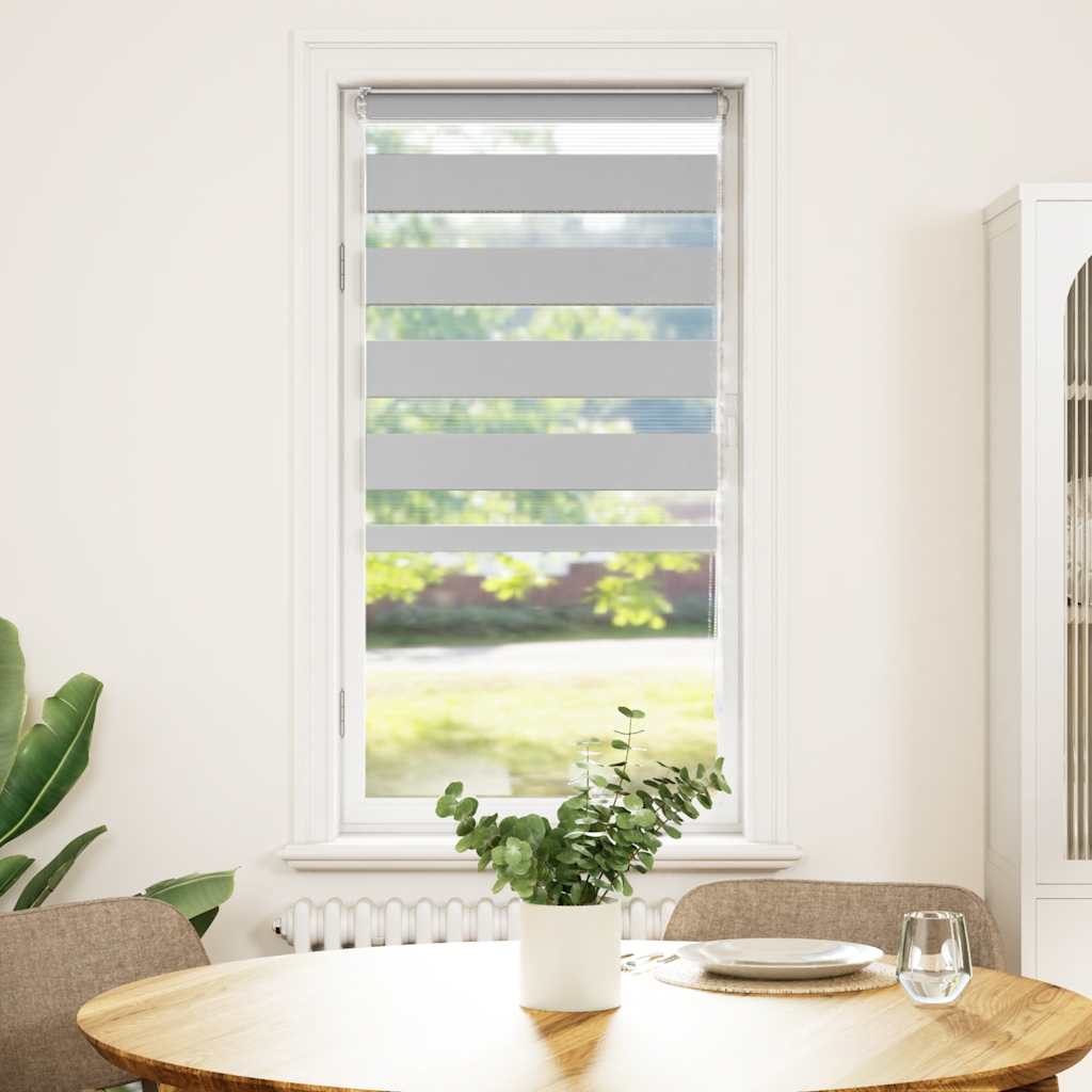 Vidaxl Zebra Roller Blind 65x150 CM Fabric Ancho de 60,9 cm de gris claro