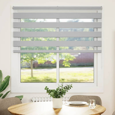 Vidaxl zebra rullo cieco 140x150 cm Larghezza tessuto 135,9 cm grigio chiaro