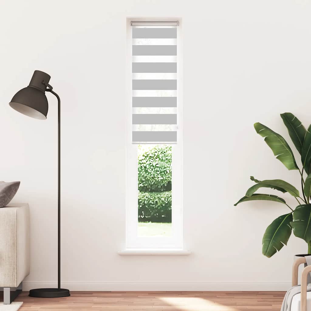 Vidaxl Zebra Roller Blind 50x200 CM Fabric Ancho 45.9 cm de gris claro