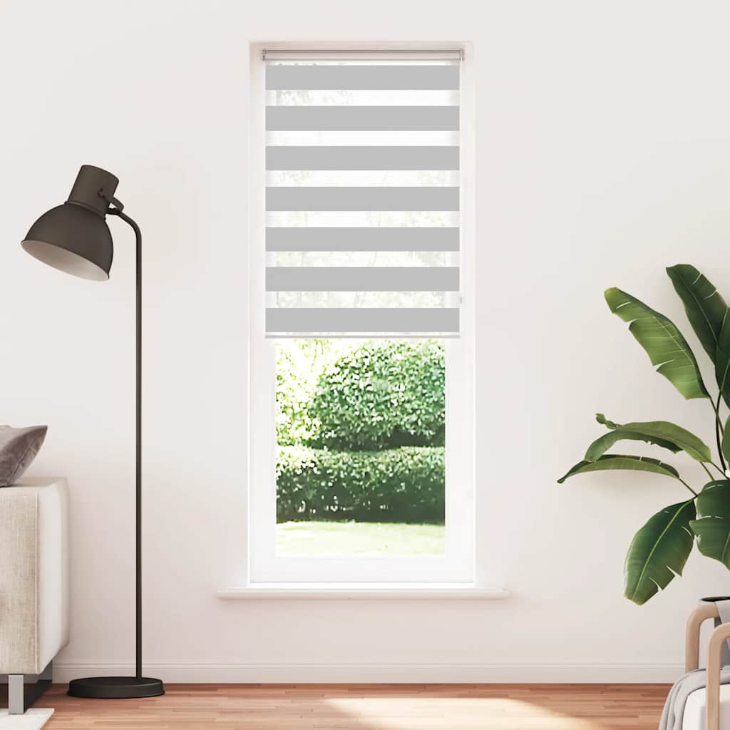 Vidaxl Zebra Roller Blind 70x200 cm de ancho de polvo de 65,9 cm de gris claro