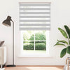 Vidaxl Zebra Roller Blind 130x200 cm ancho de polvo de 125.9 cm de gris claro