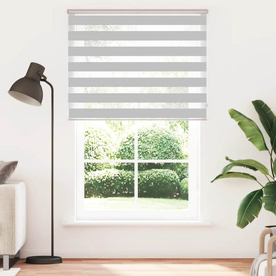 Vidaxl zebra rullo cieco 145x200 cm Larghezza polvere 140,9 cm grigio chiaro
