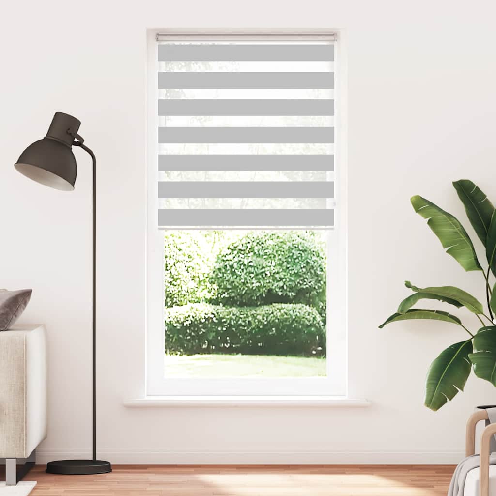 Vidaxl Zebra Roller Blind 115x230 CM Fabric Ancho 110.9 cm de gris claro