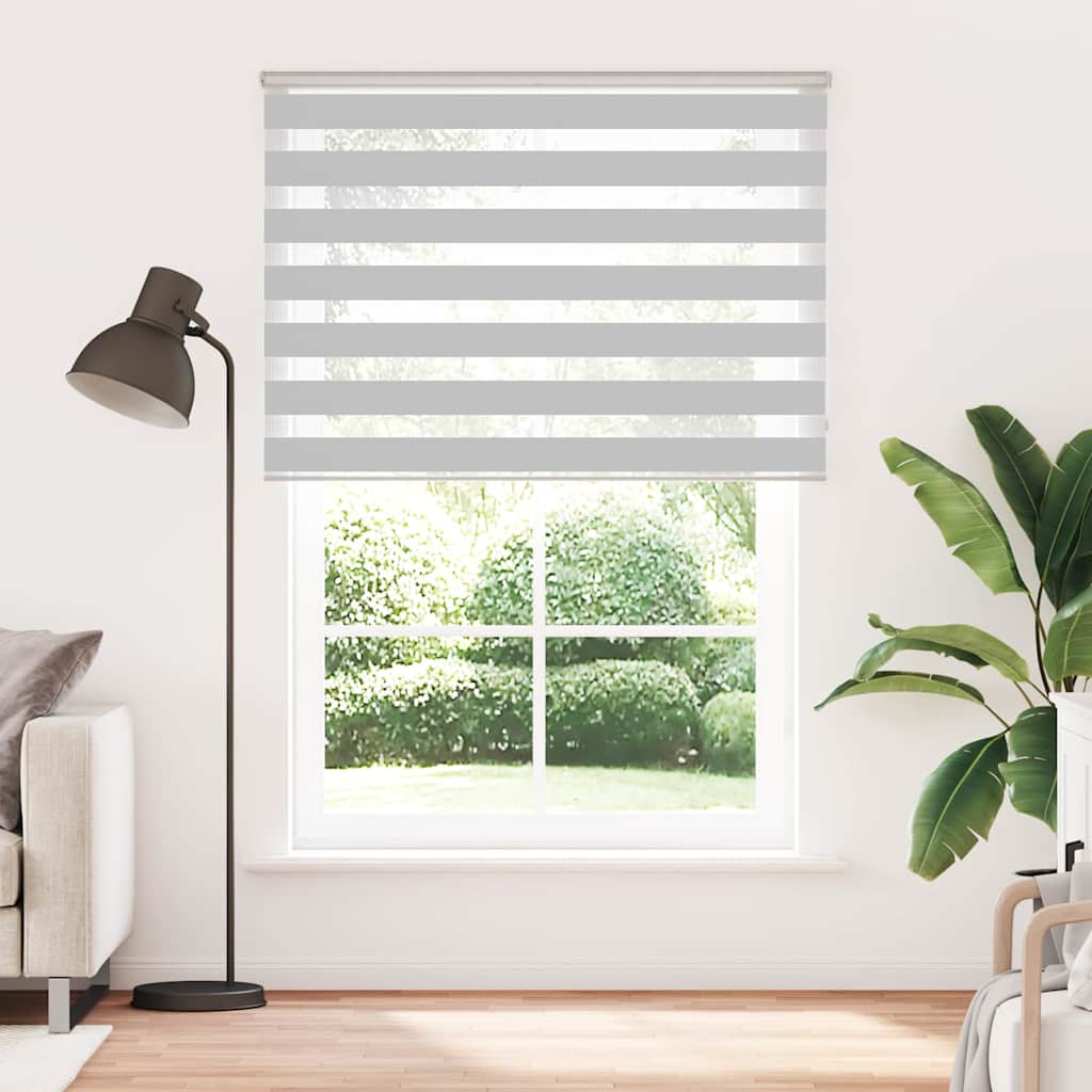 Vidaxl Zebra Roller Blind 135x230 cm Larghezza tessuto 130,9 cm grigio chiaro