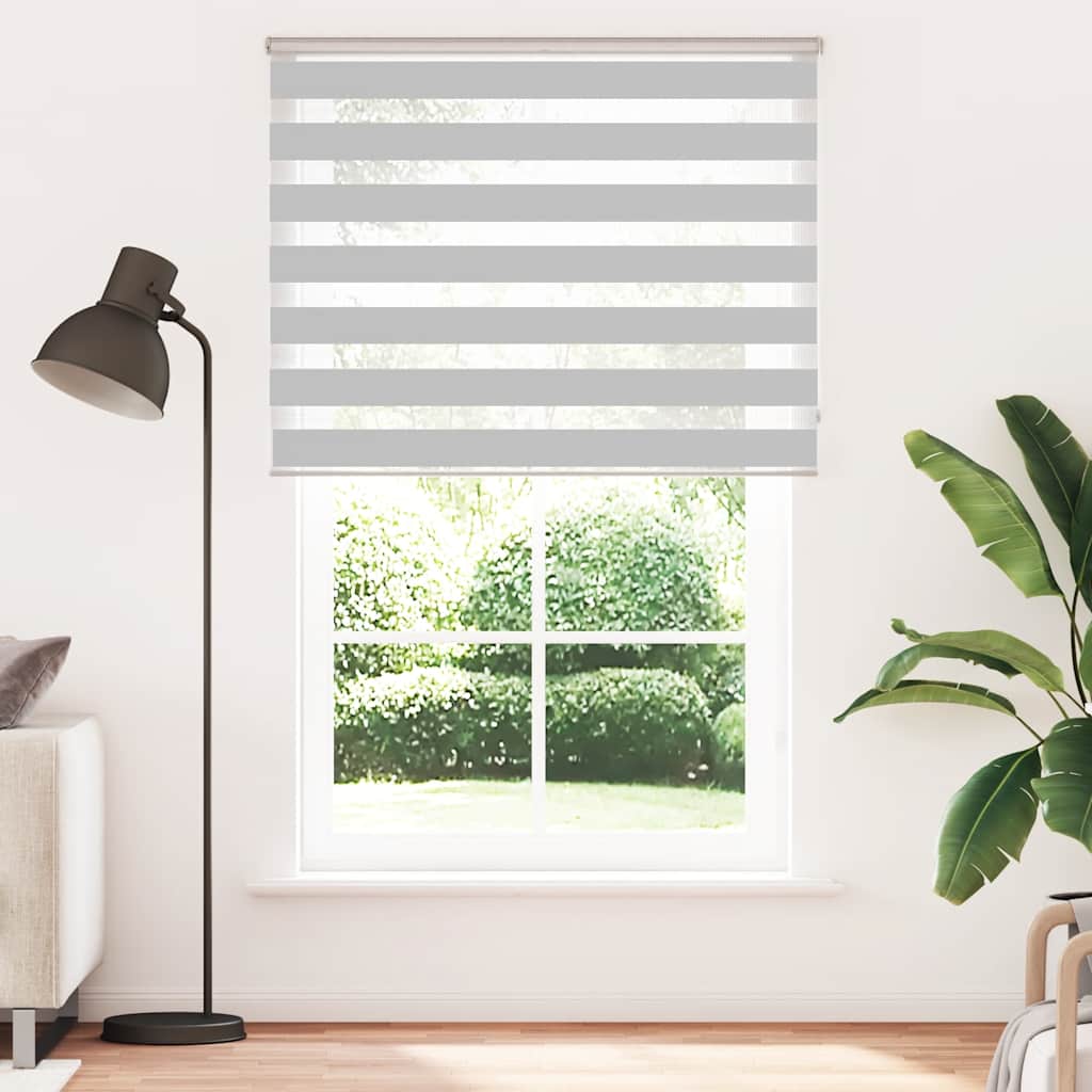 Vidaxl Zebra Roller Blind 140x230 CM Fabric Ancho 135.9 cm de gris claro